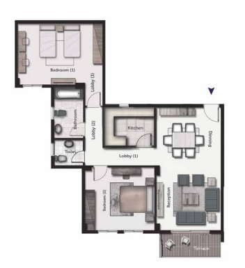 Floor plan for apartment at Galleria Residence