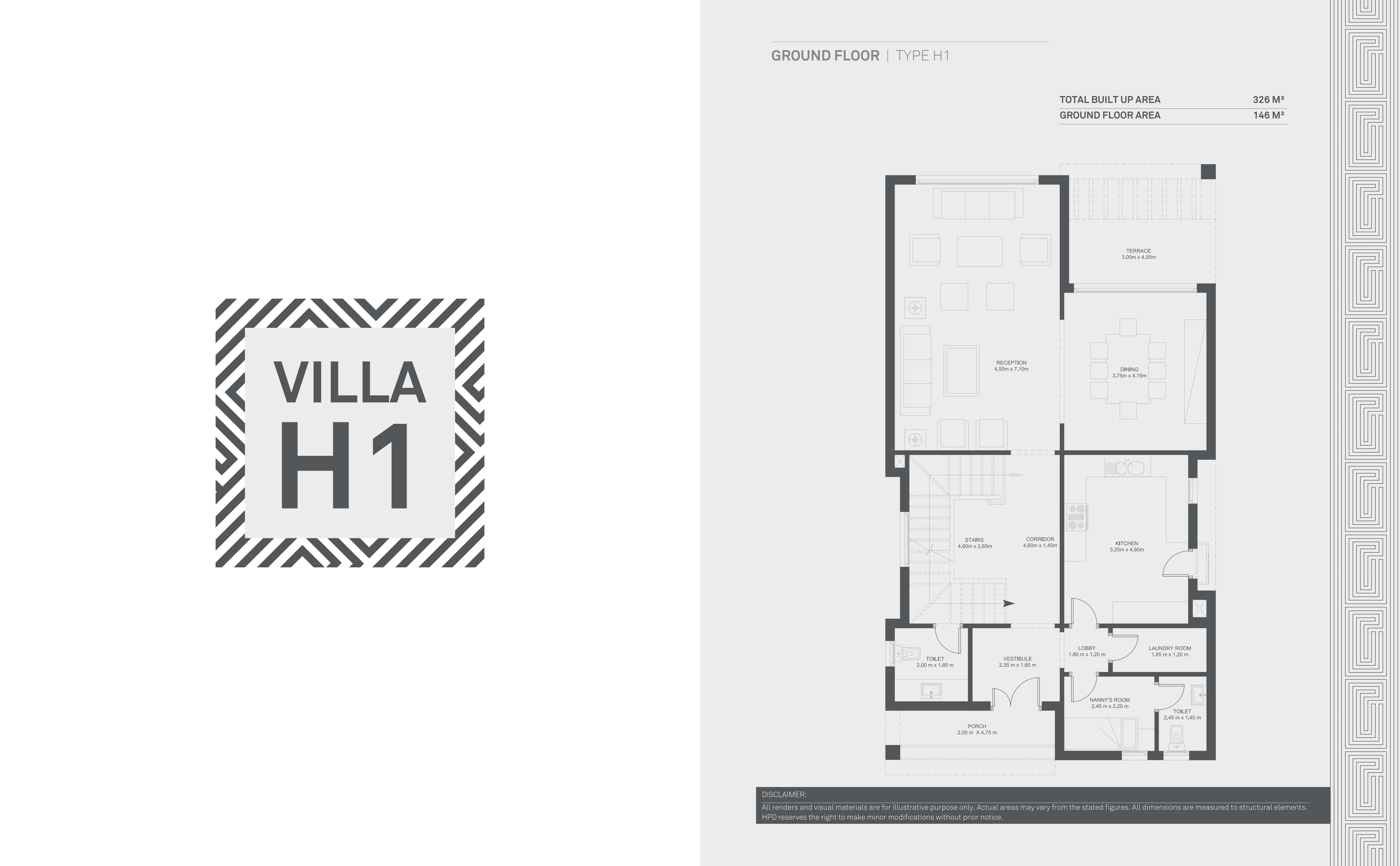 Floor plan for villa at Hyde Park