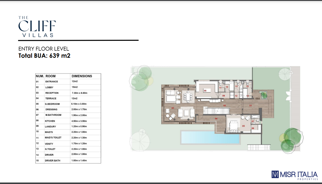 Floor plan for villa at Il Bosco New Capital