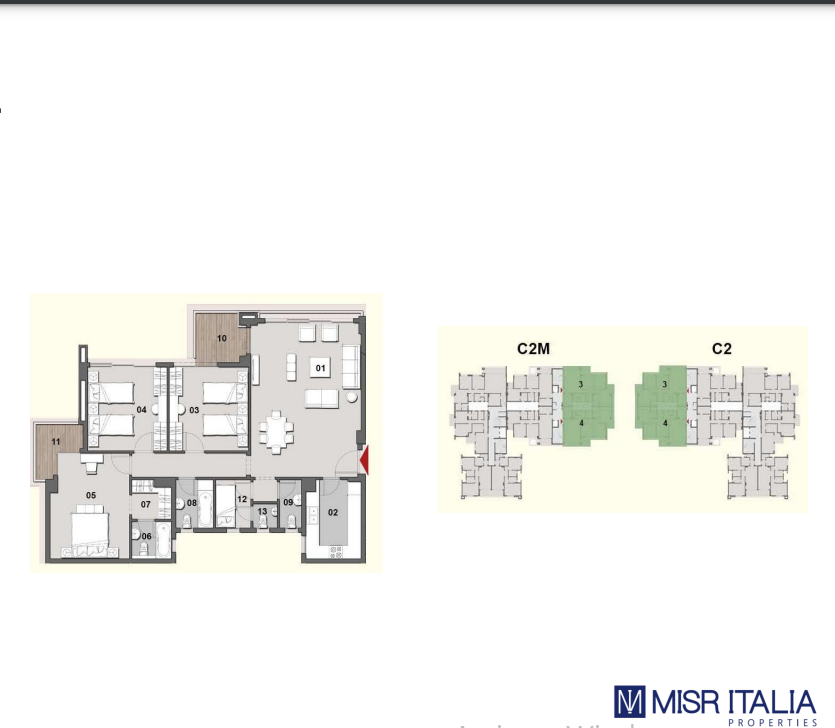 Floor plan for apartment at Il Bosco New Capital