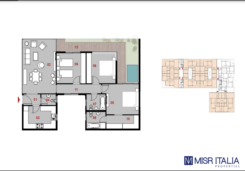 Floor plan for apartment at Il Bosco New Capital