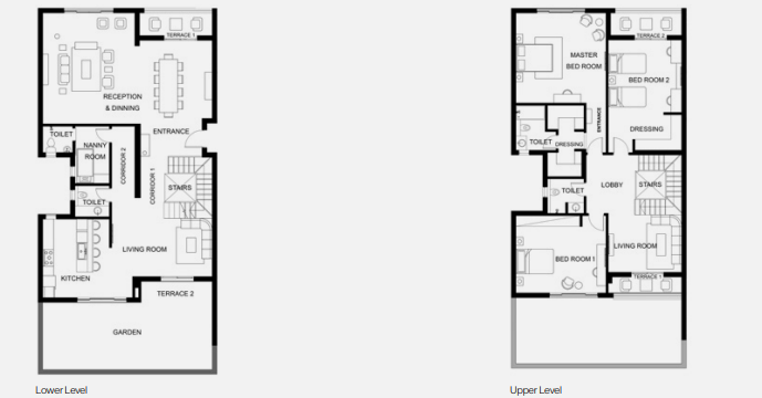 Floor plan for duplex at Trio