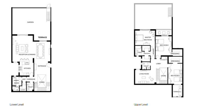 Floor plan for duplex at Trio