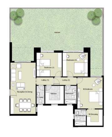 Floor plan for apartment at Azad Views