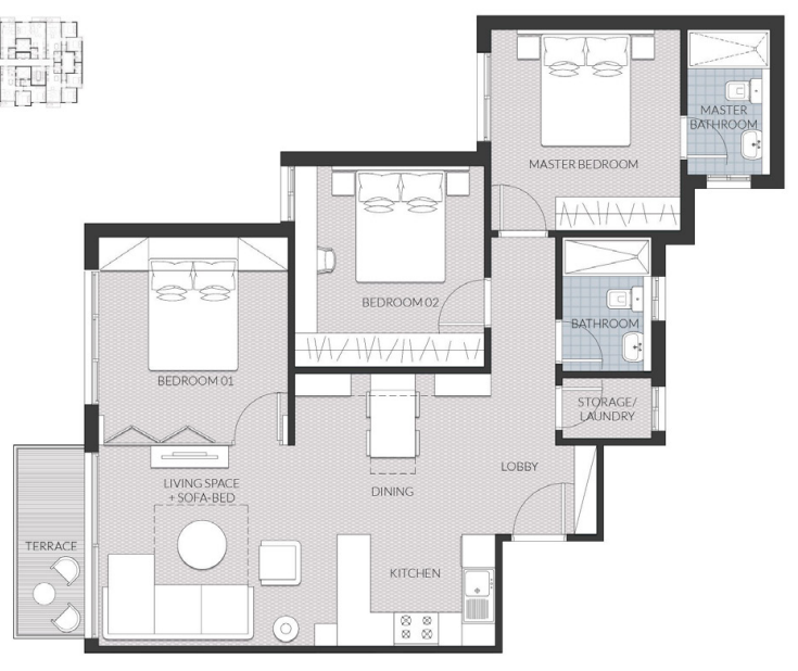 Floor plan for apartment at AZAD