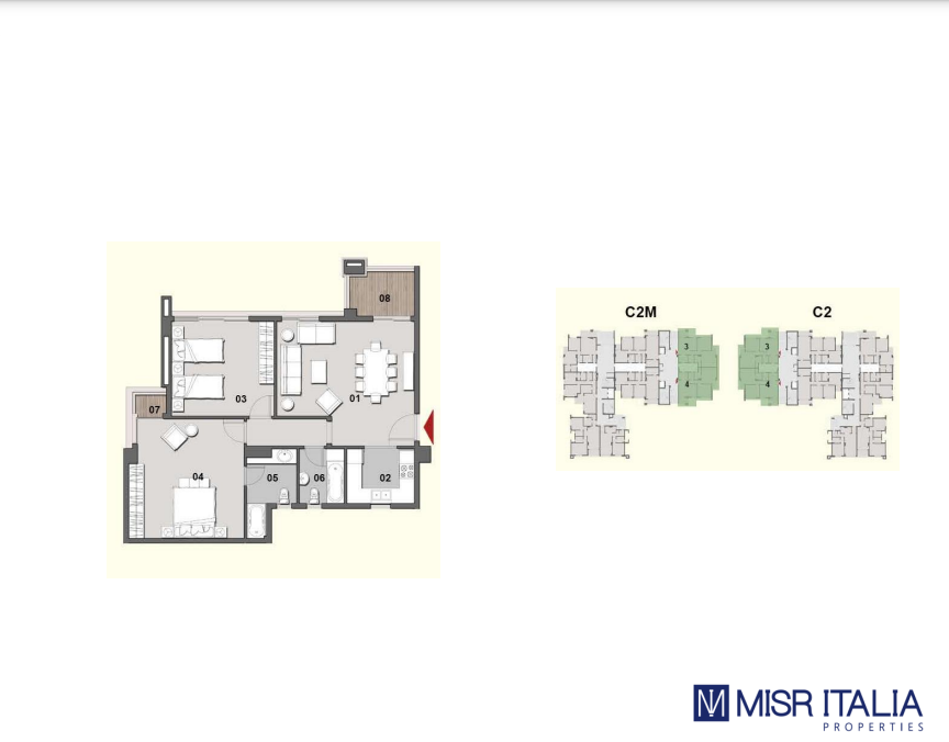 Floor plan for apartment at Il Bosco New Capital