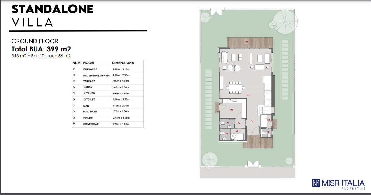 Floor plan for villa at Il Bosco New Capital