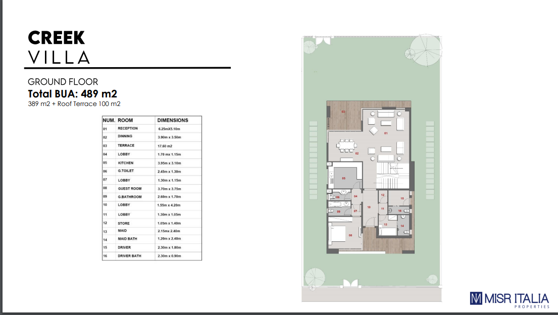 Floor plan for villa at Il Bosco New Capital