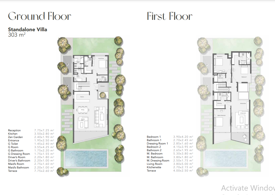 Floor plan for villa at Azha