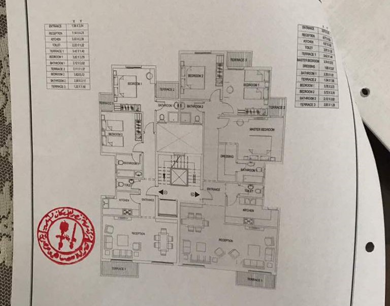 Floor plan for apartment at Sarai