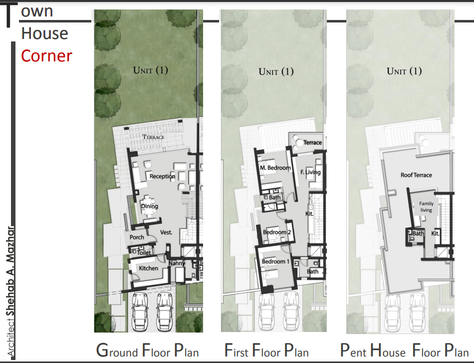 Floor plan for townhouse at Palm Hills Katameya Extension (PK2)