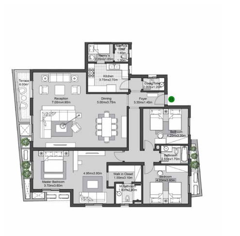 Floor plan for apartment at V Residences By Villette