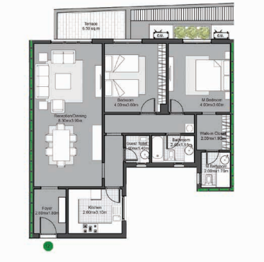 Floor plan for apartment at V Residences By Villette