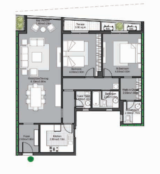 Floor plan for apartment at V Residences By Villette