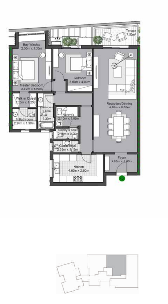 Floor plan for apartment at V Residences By Villette