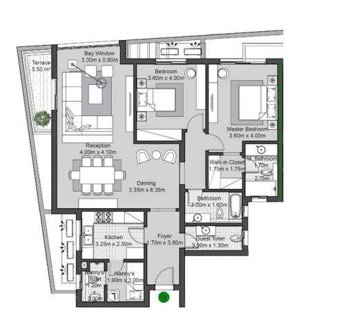 Floor plan for apartment at V Residences By Villette