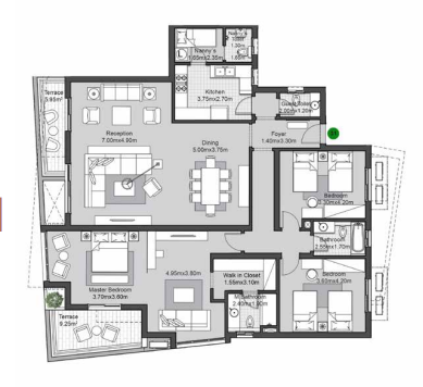 Floor plan for apartment at V Residences By Villette