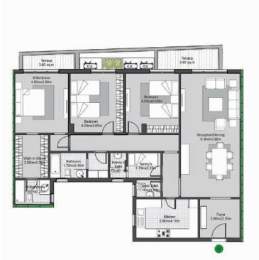 Floor plan for apartment at V Residences By Villette