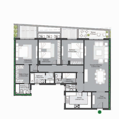 Floor plan for apartment at V Residences By Villette