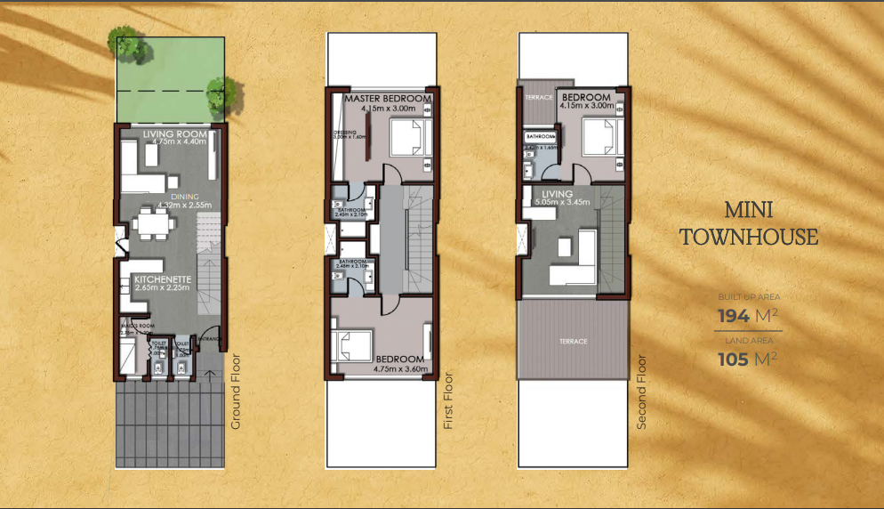 Floor plan for townhouse at The Waterway North Coast
