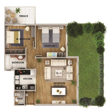 Floor plan for apartment at Mountain View ICity New Cairo