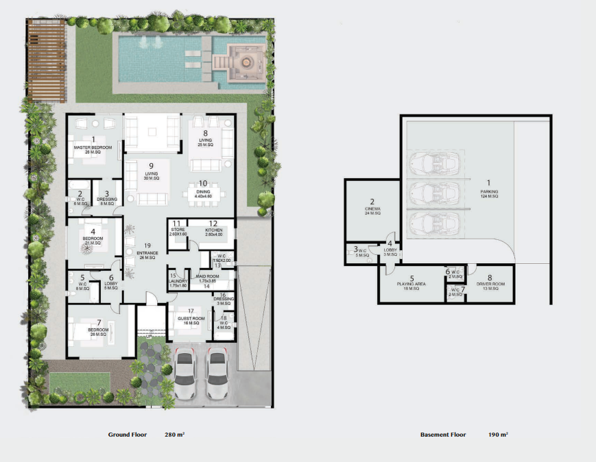 Floor plan for villa at Al Burouj