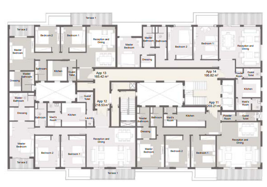 Floor plan for apartment at Palm Hills Alexandria