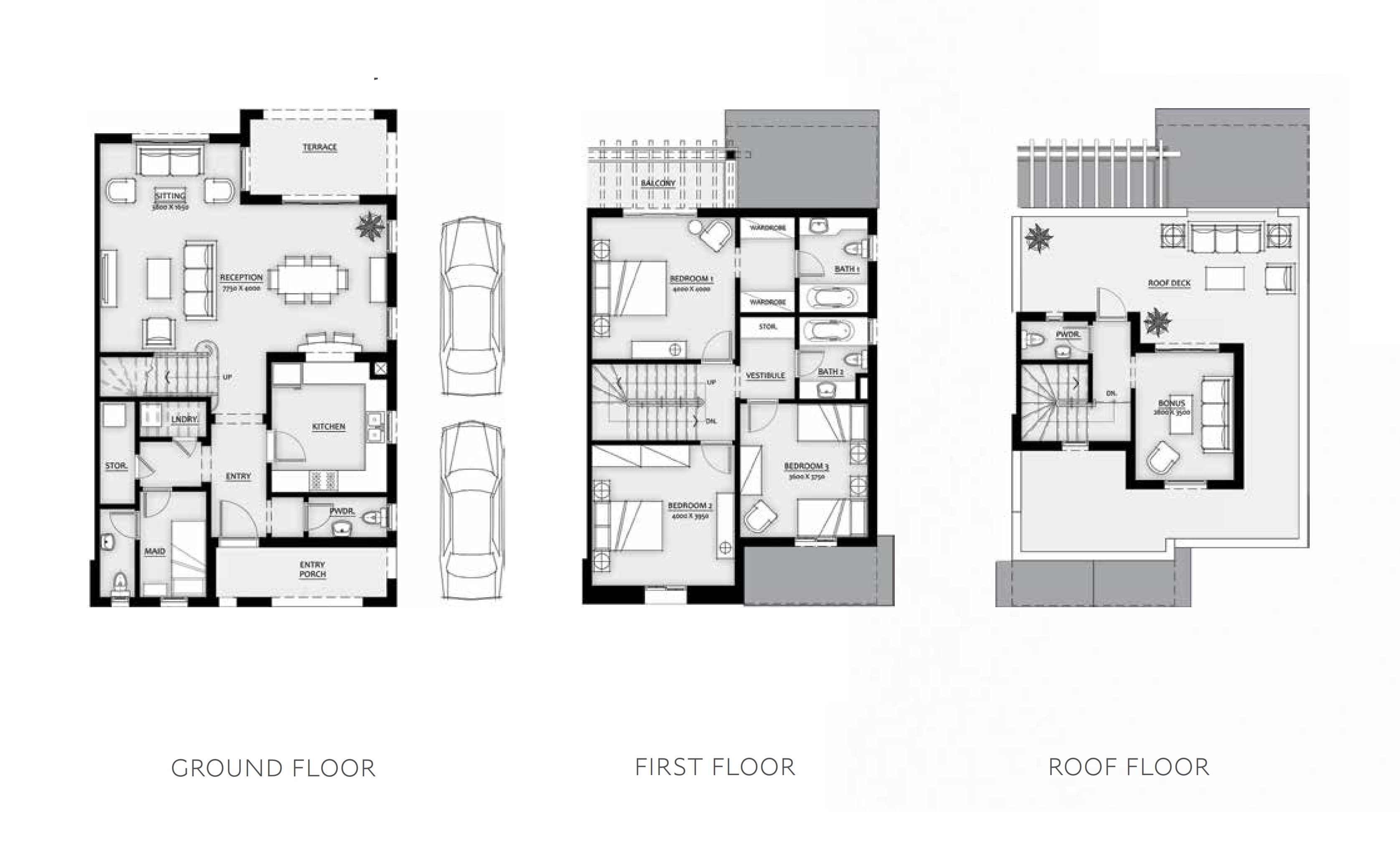 Floor plan for townhouse at Mivida