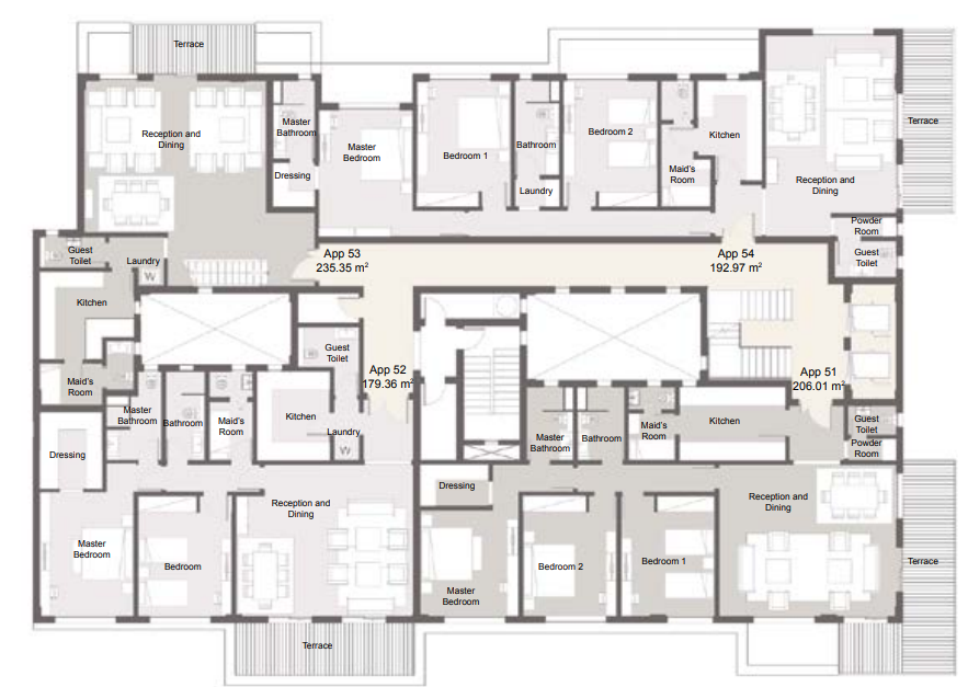 Floor plan for apartment at Palm Hills Alexandria