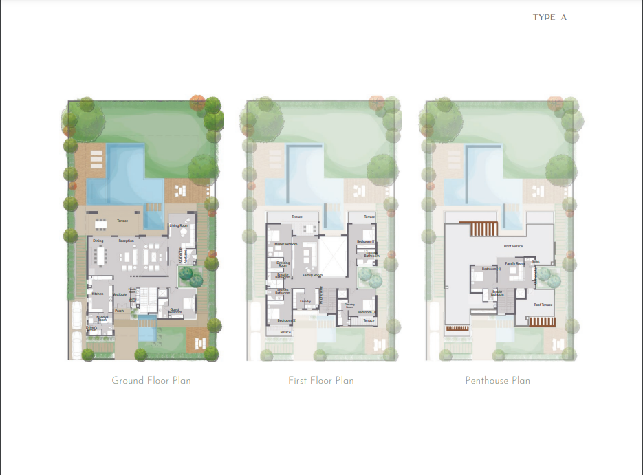 Floor plan for villa at Palm Hills New Cairo