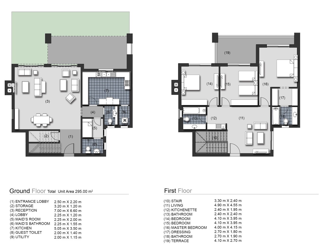 Floor plan for duplex at New Giza