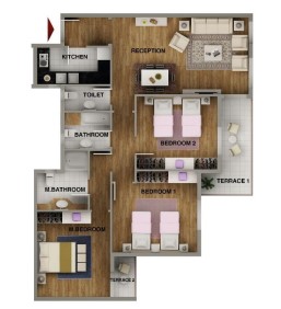 Floor plan for apartment at Mountain View iCity October