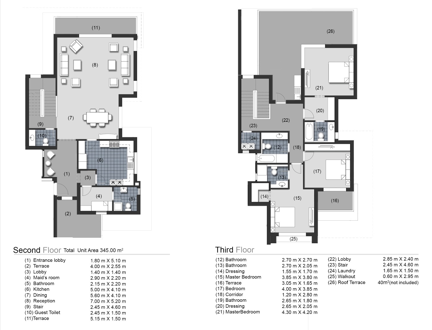 Floor plan for duplex at New Giza