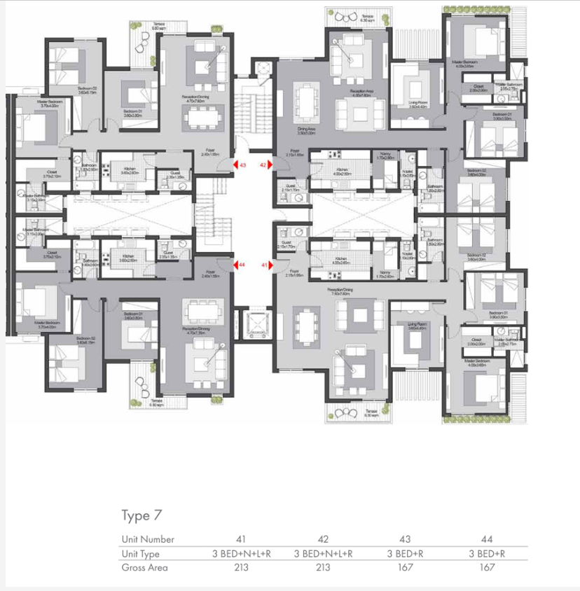 Floor plan for apartment at SODIC East