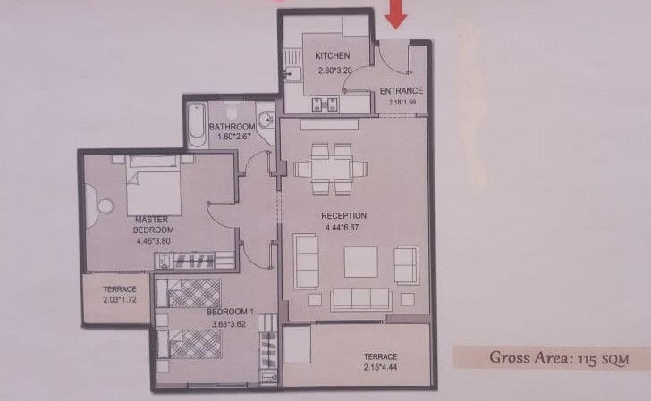 Floor plan for apartment at Taj City