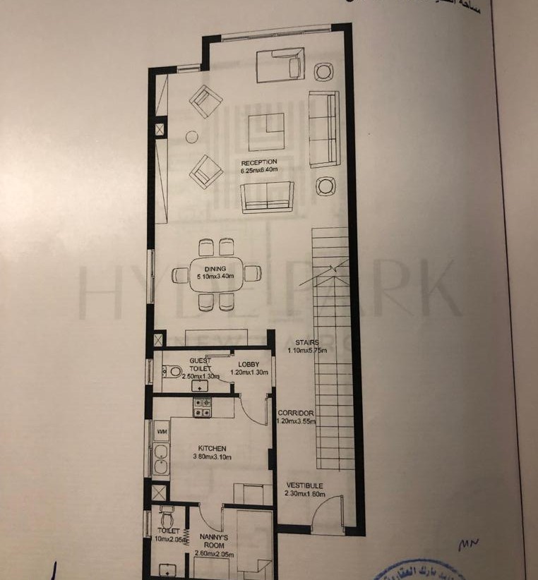 Floor plan for duplex at Hyde Park