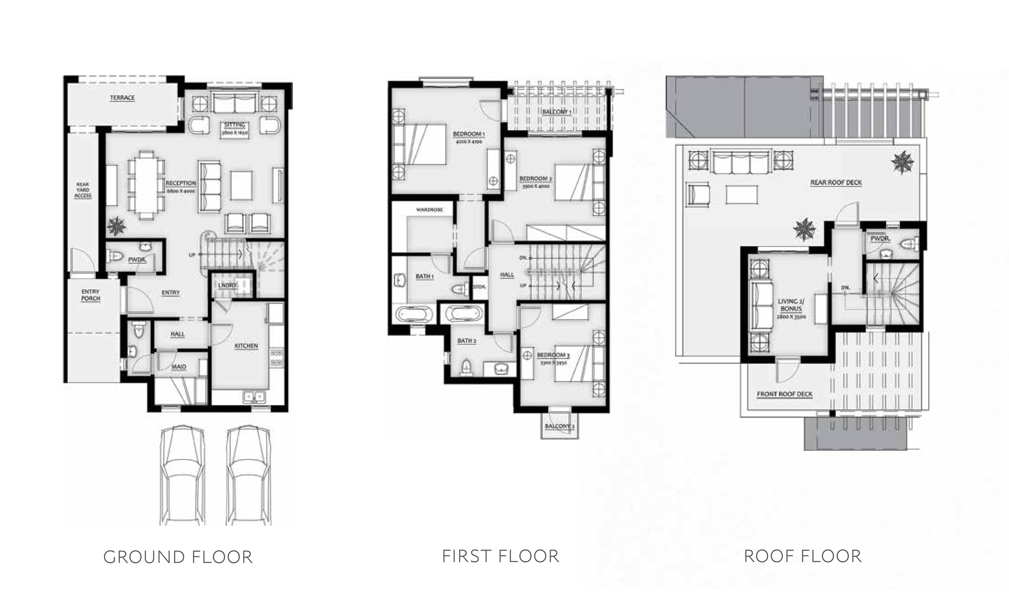 Floor plan for townhouse at Mivida