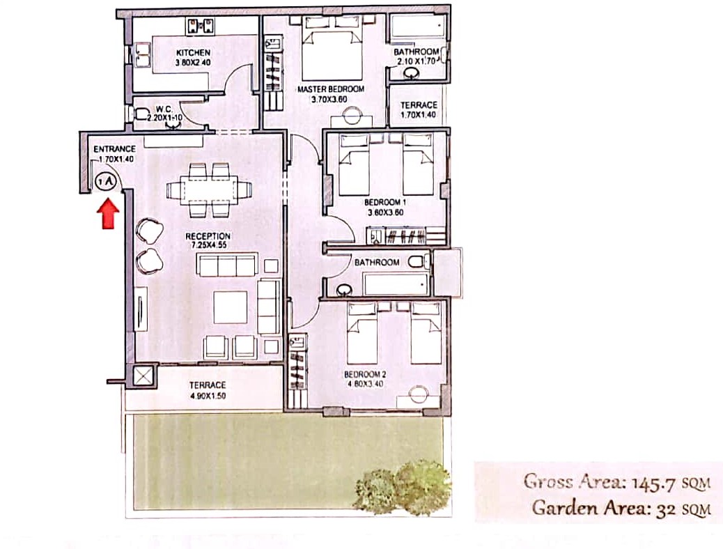 Floor plan for apartment at Taj City