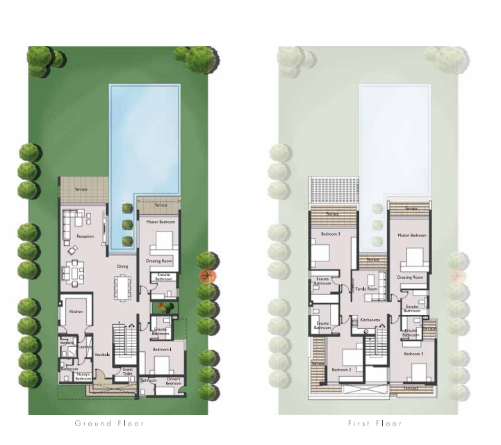 Floor plan for villa at Hacienda West