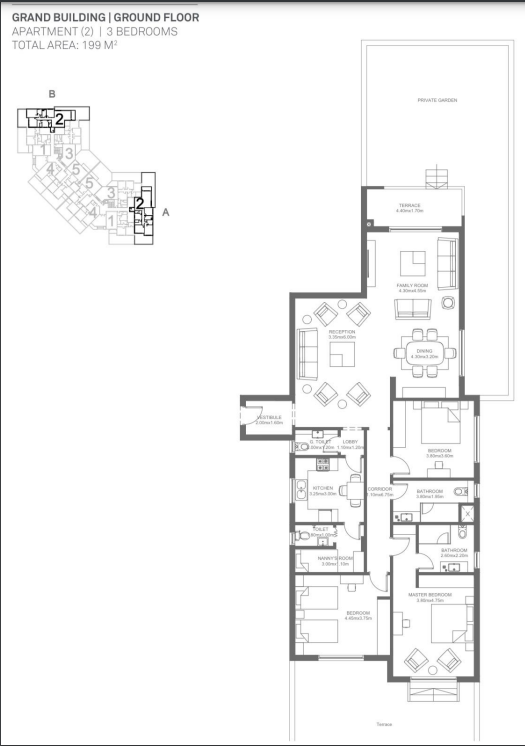 Floor plan for apartment at Hyde Park