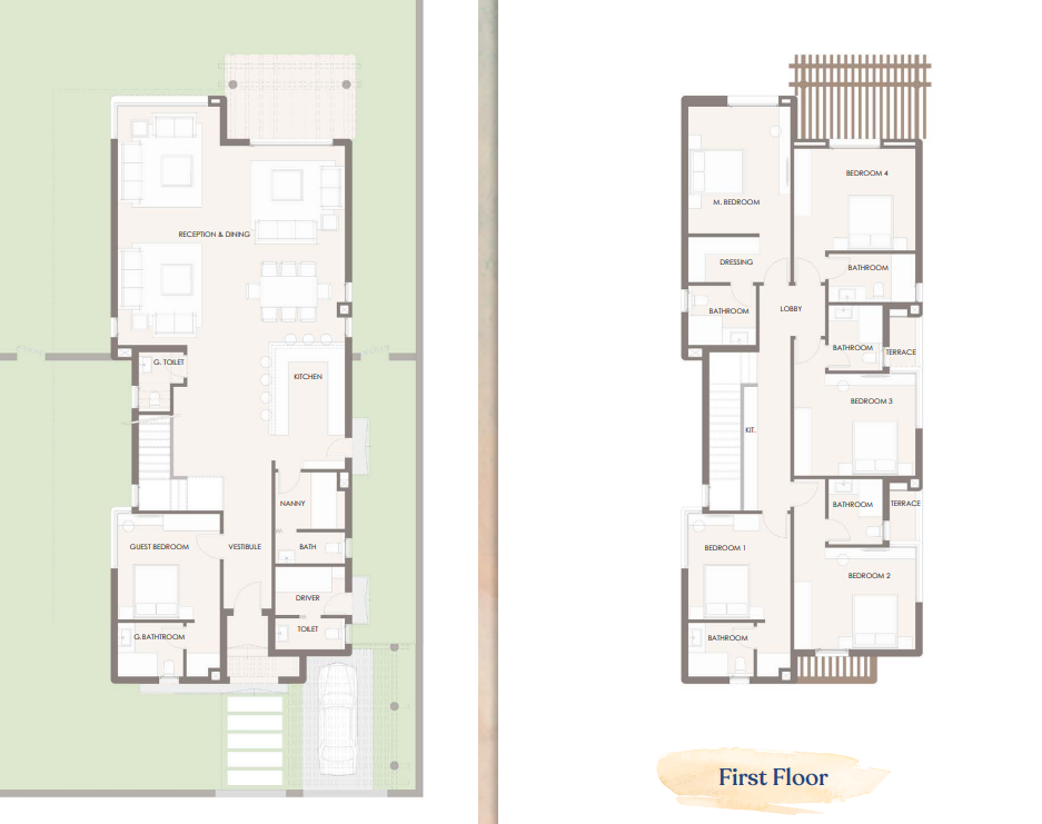Floor plan for villa at Hacienda West