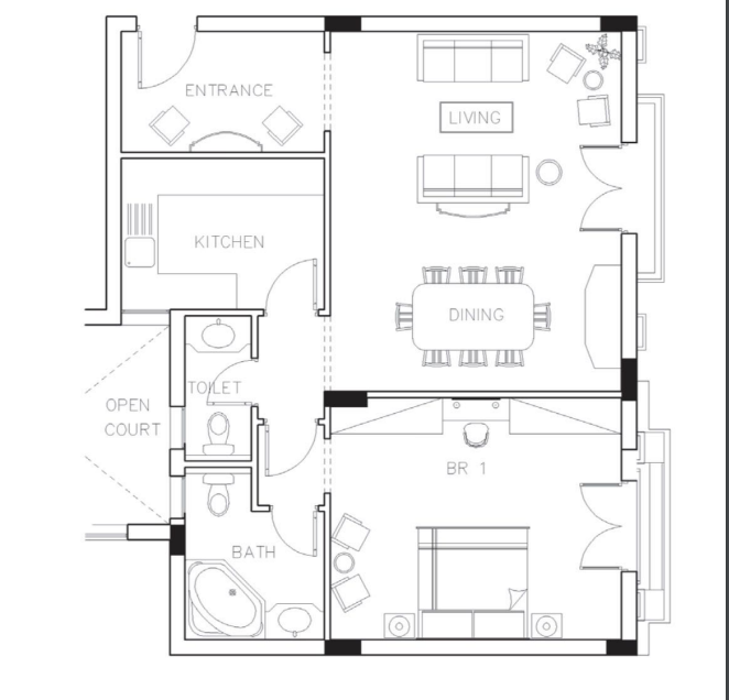 Floor plan for apartment at Hyde Park