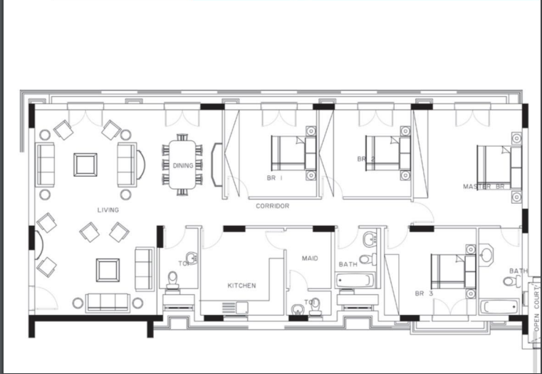 Floor plan for apartment at Hyde Park