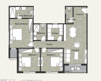 Floor plan for apartment at Castle Landmark