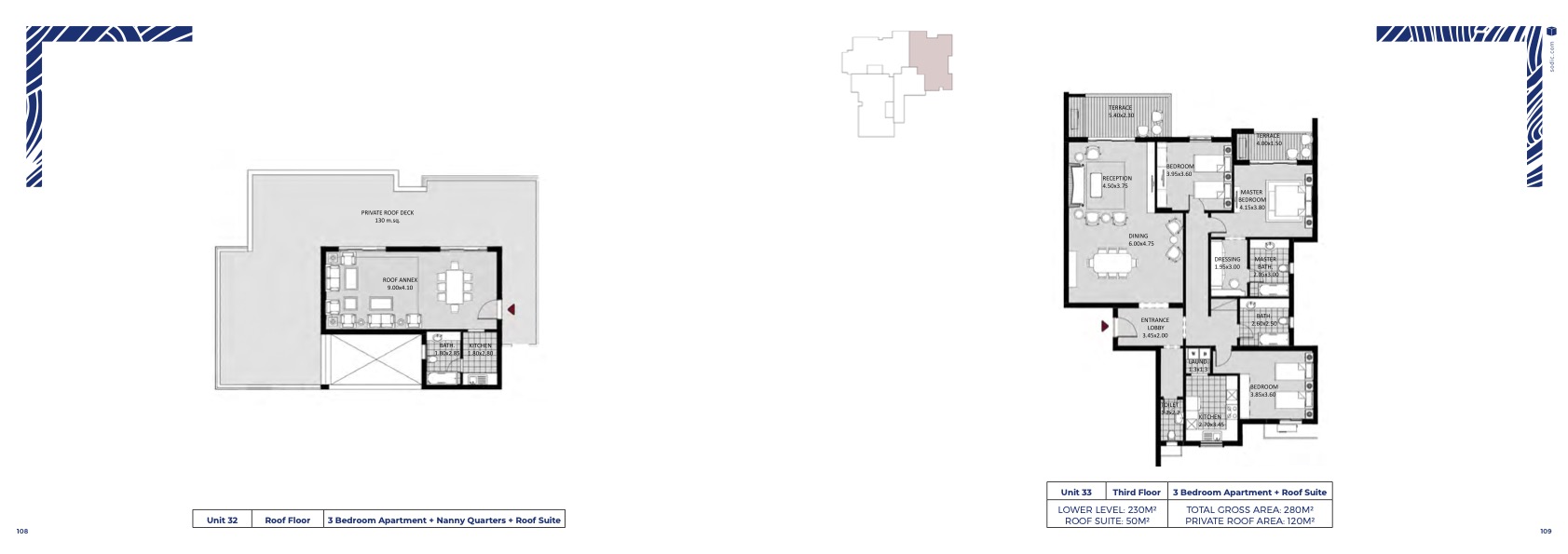 Floor plan for penthouse at October Plaza