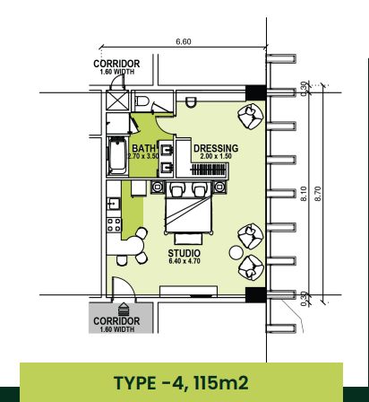 Floor plan for apartment at Sofitel Oia Towers