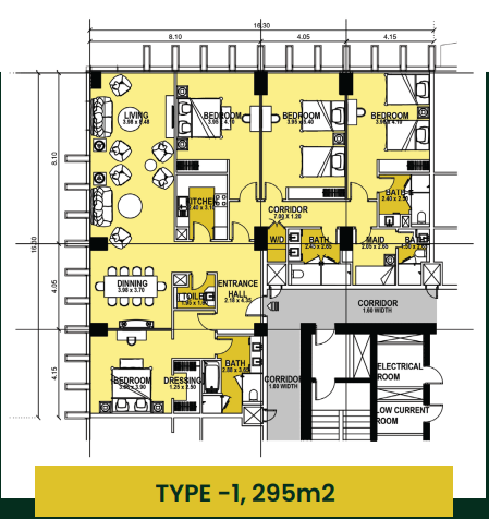 Floor plan for apartment at Sofitel Oia Towers
