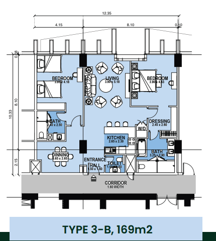 Floor plan for apartment at Sofitel Oia Towers