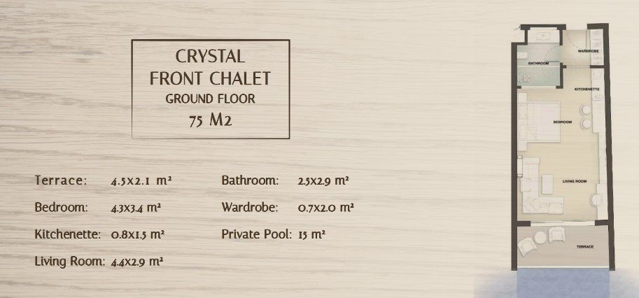 Floor plan for studio at Bayside