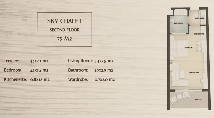 Floor plan for studio at Bayside